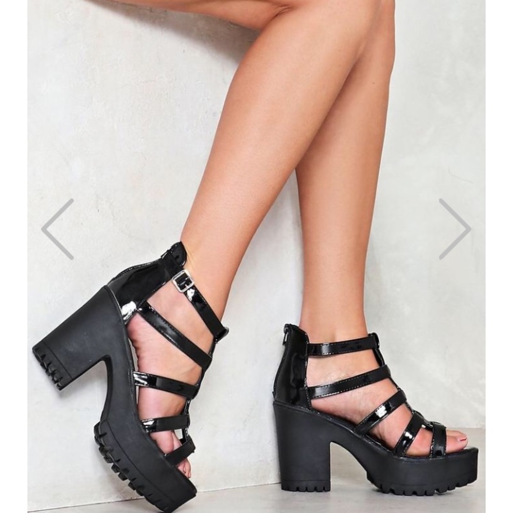 Black platform shoes